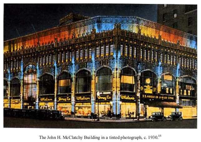 JohnMcClatchyBldgNightTime_1930s