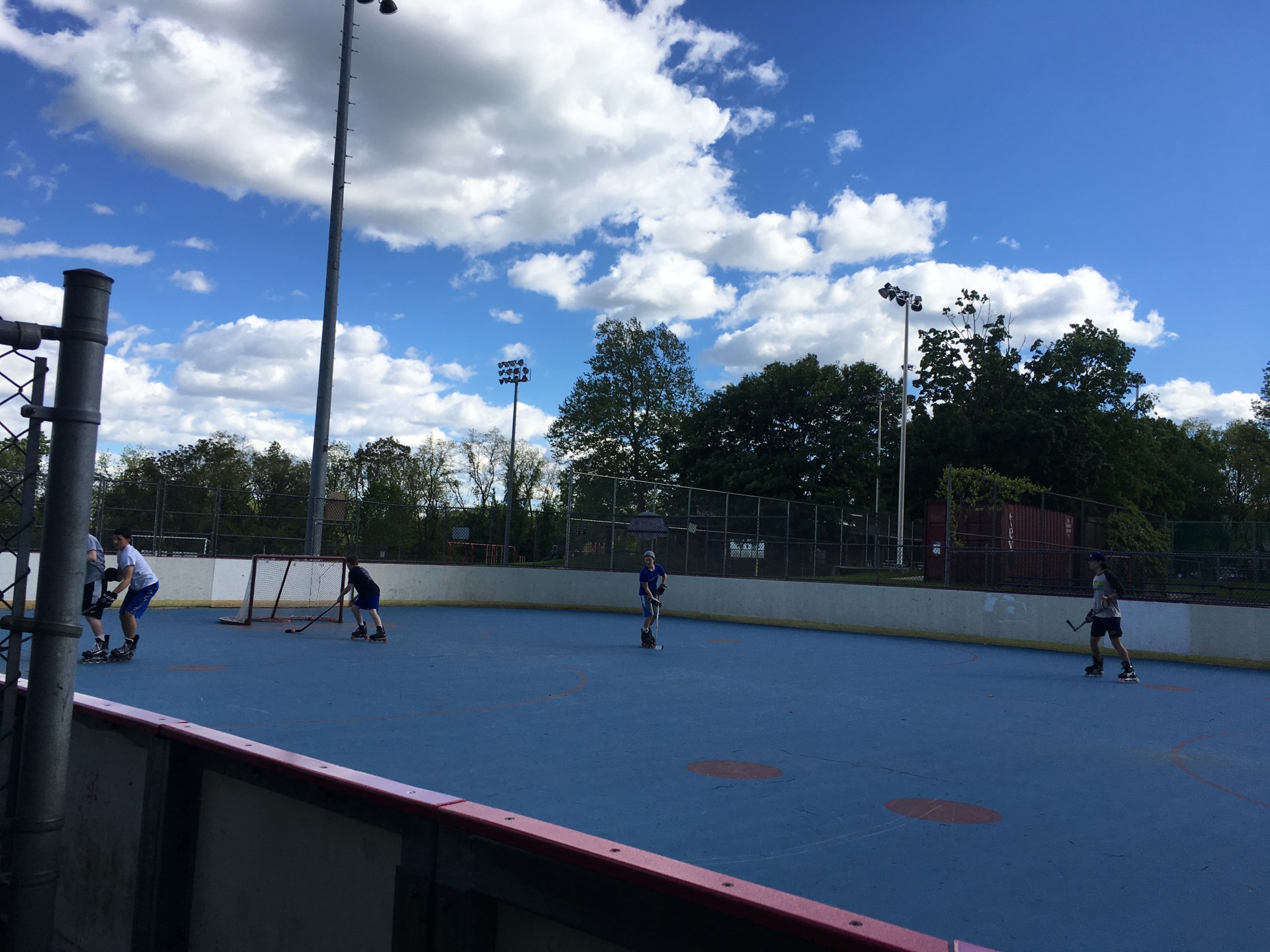 In this picture I am helping warm up some of the kids before the tournament began.