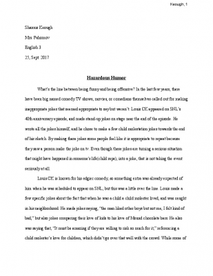 English 2Fer Essay - Shamus Keough