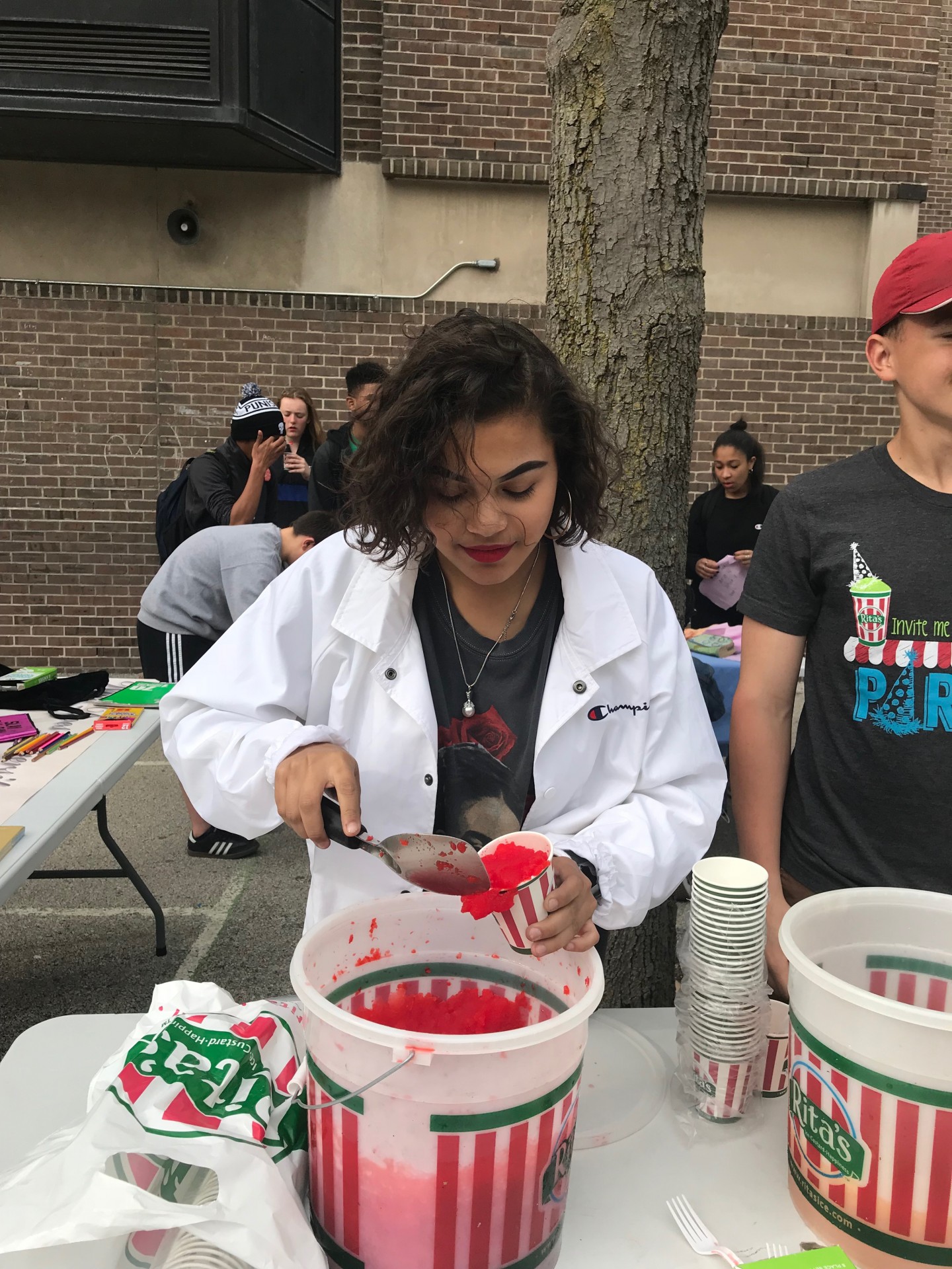 me serving water ice