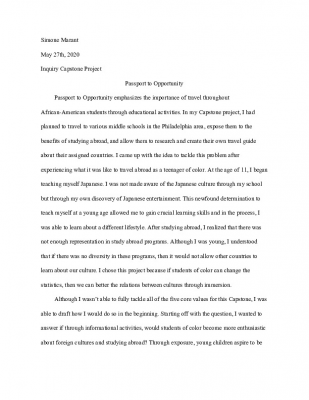 Simone Marant Capstone Process Paper