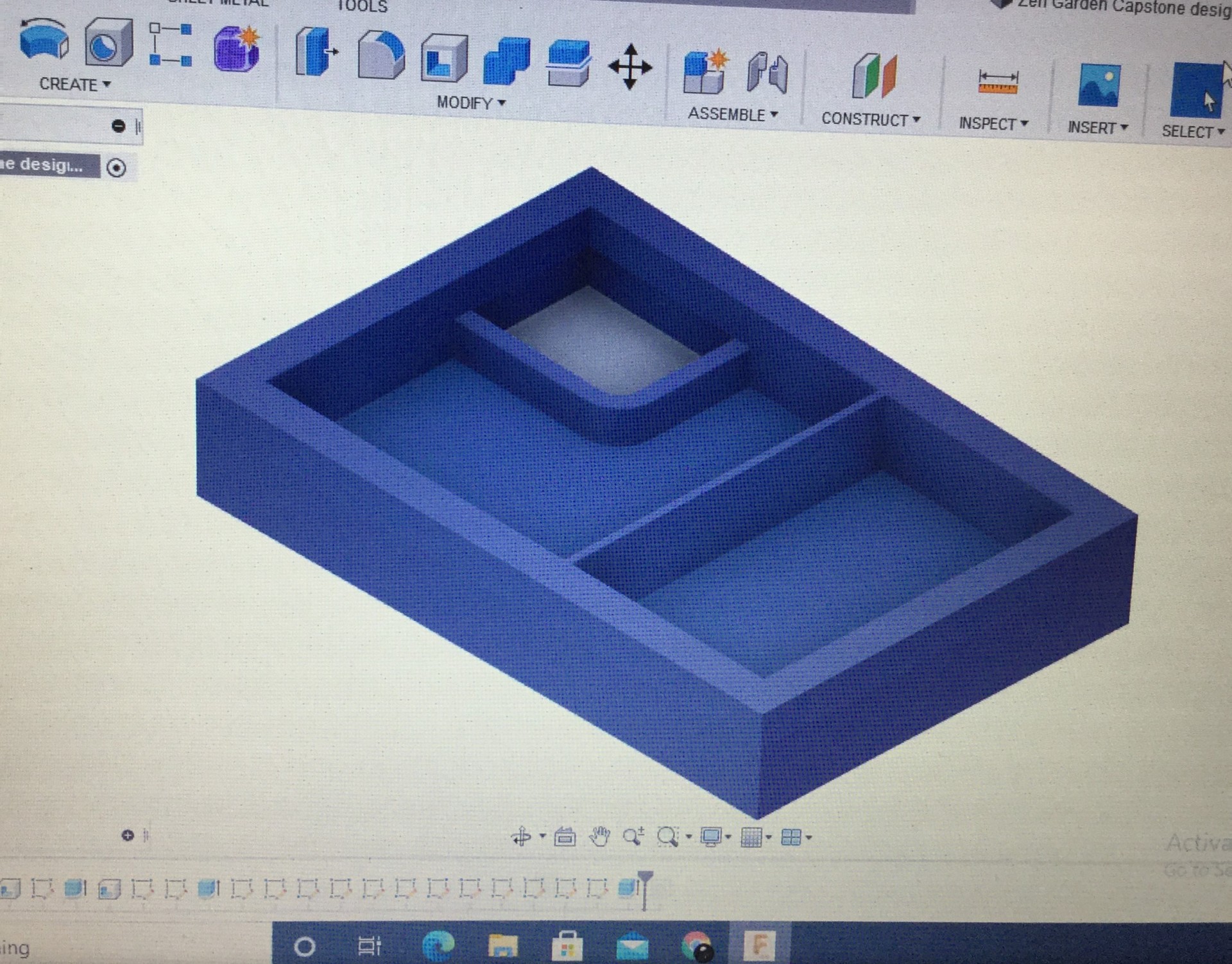 Zen Garden Tray on Fusion 360