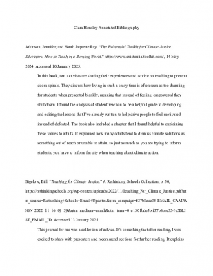 Capstone Annotated Bibliography  - Clara Hensley