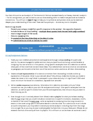 Copy of Lit Logs __ The Handmaid's Tale 2025