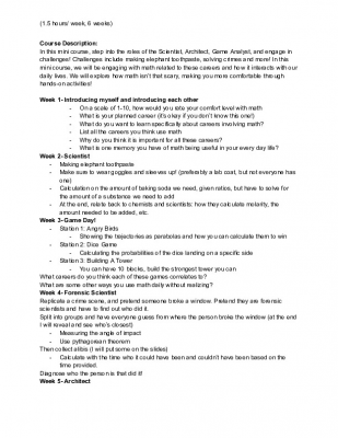 Capstone Course Outline