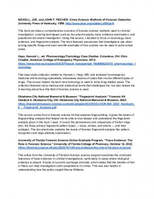 Annotated Biblography - Capstone
