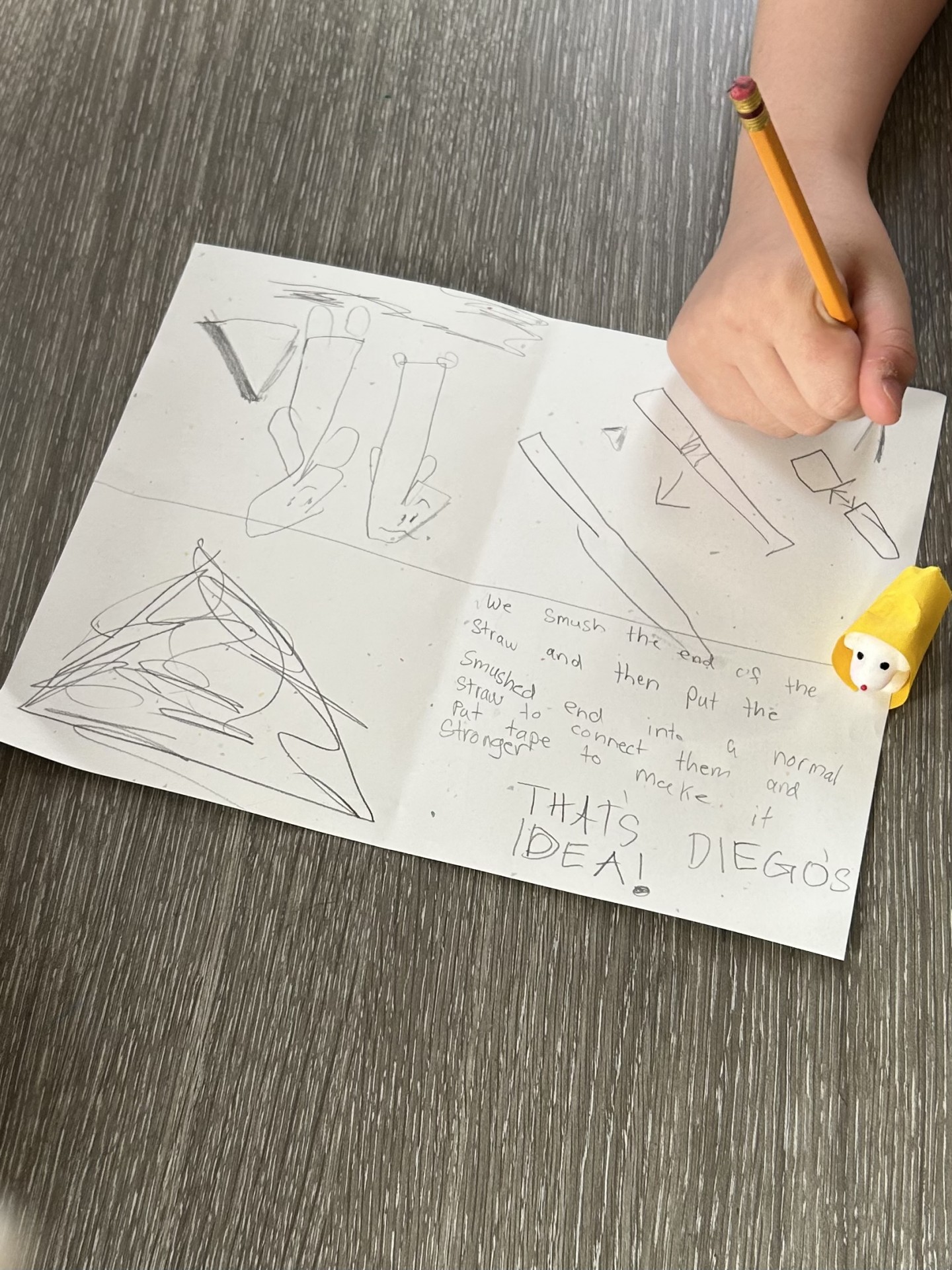 (Day 4) A sketch/brainstorm of how they'll build their tower
