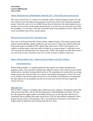 Annotated Bibliography