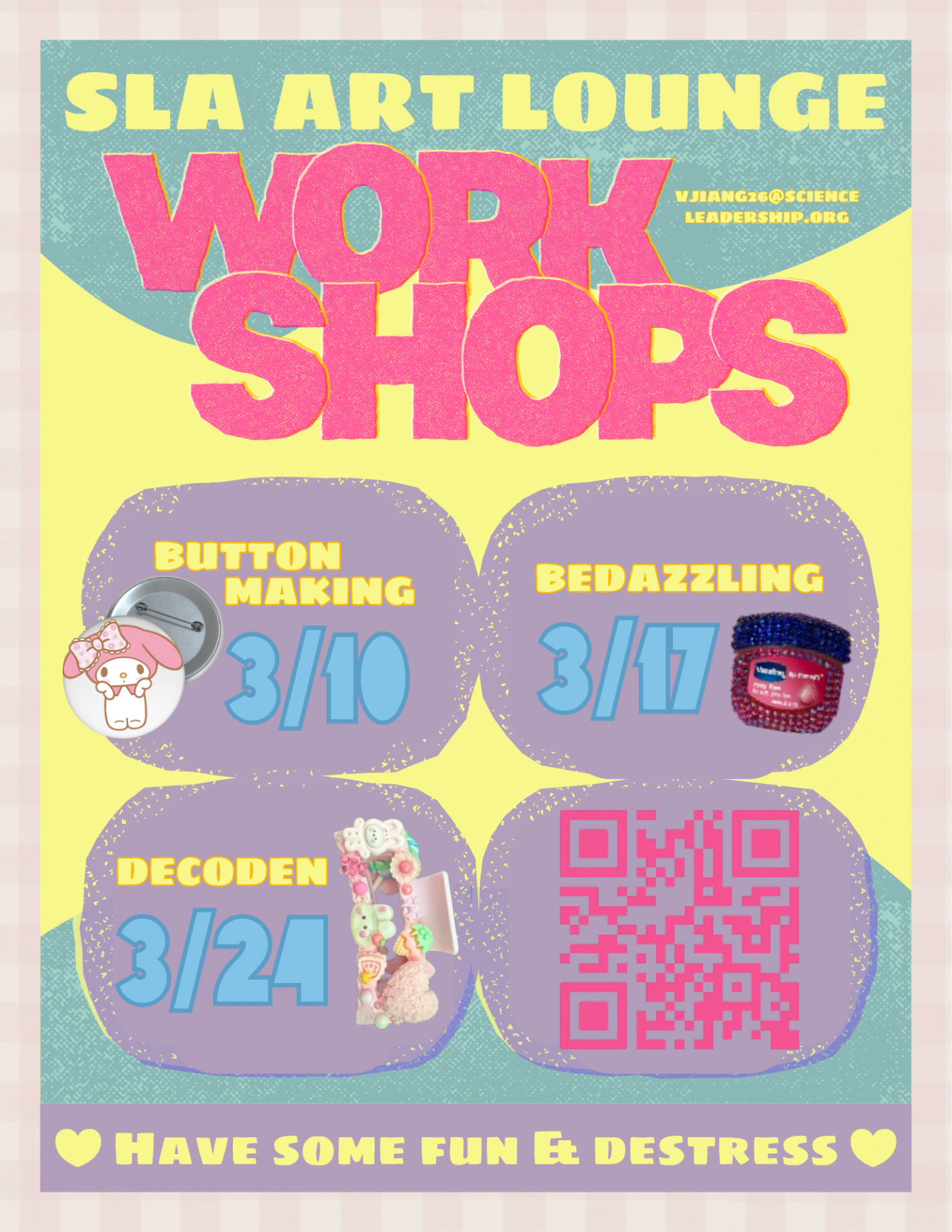 SLA Art Lounge - Workshops Flyer